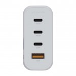 Enchufe cargador con 4 puertos y potencia máxima 140W color blanco segunda vista frontal