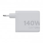 Enchufe cargador con 4 puertos y potencia máxima 140W color blanco segunda vista lateral