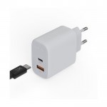 Enchufe cargador con 2 puertos USB y una potencia de 67W color blanco vista detalle 1