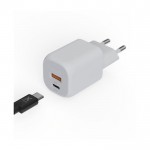 Enchufe cargador de plástico reciclado con 2 puertos 35W color blanco vista detalle 1