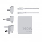 Cargador de viaje ultrafino con 4 puertos y para varias regiones 240W color blanco vista detalle 1
