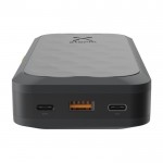 Powerbank de plástico reciclado con varias conexiones 20.000 mAh color negro vista detalle 1