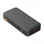 Batería externa de plástico reciclado ultrarrápida de 27.000 mAh color negro tercera vista