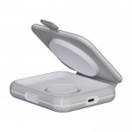 Cargador de viaje inalámbrico plegable y magnético 2 en 1 15W color gris tercera vista