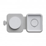 Cargador de viaje inalámbrico plegable y magnético 2 en 1 15W color gris