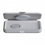 Cargador de viaje inalámbrico plegable 3 en 1 que es magnético 15W color gris