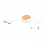 Cable retráctil de carga rápida 5 en 1 con sincronización de datos color blanco quinta vista
