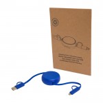 Cable retráctil de sincronización de datos con plástico y aluminio color azul real