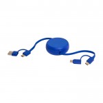 Cable retráctil de sincronización de datos con plástico y aluminio color azul real quinta vista