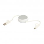 Cable retráctil de sincronización de datos con plástico y aluminio color plateado segunda vista