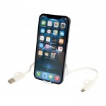 Cable retráctil de sincronización de datos con plástico y aluminio color plateado tercera vista
