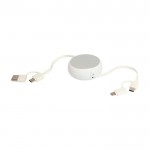 Cable retráctil de sincronización de datos con plástico y aluminio color plateado quinta vista