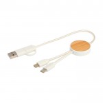 Cable de sincronización de datos y carga rápida con bambú 27W color blanco segunda vista