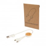 Cable de sincronización de datos y carga rápida con bambú 27W color blanco vista impresa logo 2