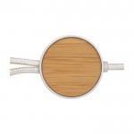 Cable de sincronización de datos y carga rápida con bambú 27W color blanco tercera vista frontal