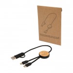 Cable de sincronización de datos y carga rápida con bambú 27W color negro vista impresa logo 2