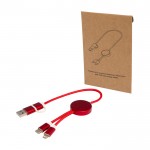 Cable de aluminio y plástico reciclado con carga rápida 5 en 1 color rojo