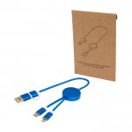 Cable de aluminio y plástico reciclado con carga rápida 5 en 1 color azul real