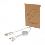 Cable de aluminio y plástico reciclado con carga rápida 5 en 1 color plateado