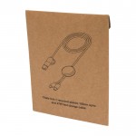 Cable de plástico reciclado y sincronización de datos 27W 5 en 1 color blanco segunda vista con caja
