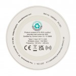 Base de carga inalámbrica con cable 2 en 1 de plástico reciclado 15W color blanco segunda vista trasera