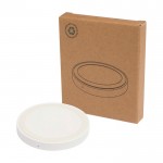 Base de carga inalámbrica con cable 2 en 1 de plástico reciclado 15W color blanco tercera vista