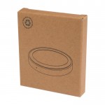 Base de carga inalámbrica con cable 2 en 1 de plástico reciclado 15W color blanco segunda vista con caja