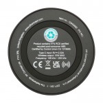 Base de carga inalámbrica con cable 2 en 1 de plástico reciclado 15W color negro segunda vista trasera