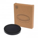 Base de carga inalámbrica con cable 2 en 1 de plástico reciclado 15W color negro tercera vista