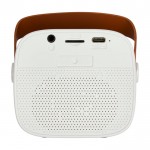 Altavoz inalámbrico de plástico reciclado con correa de cuero 3W color blanco segunda vista trasera