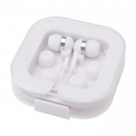 Auriculares cómodos tipo C con caja de plástico reciclado color blanco