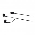 Auriculares cómodos tipo C con caja de plástico reciclado color negro vista detalle 1