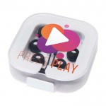 Auriculares cómodos tipo C con caja de plástico reciclado color negro