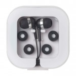 Auriculares cómodos tipo C con caja de plástico reciclado color negro segunda vista frontal