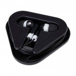 Auriculares sencillos con conector de audio y estuche triangular color negro segunda vista