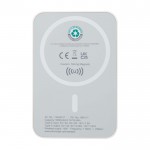 Batería externa inalámbrica magnética de plástico reciclado 5.000 mAh color blanco segunda vista trasera