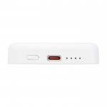 Batería externa inalámbrica magnética de plástico reciclado 5.000 mAh color blanco vista detalle 1