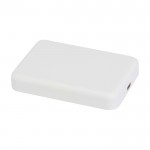 Batería externa inalámbrica magnética de plástico reciclado 5.000 mAh color blanco segunda vista