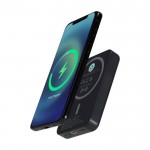 Batería externa inalámbrica magnética de plástico reciclado 5.000 mAh color negro