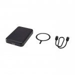 Batería externa inalámbrica magnética de plástico reciclado 5.000 mAh color negro tercera vista