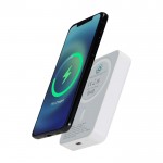 Powerbank inalámbrica magnética de plástico reciclado 10.000 mAh color blanco