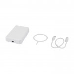 Powerbank inalámbrica magnética de plástico reciclado 10.000 mAh color blanco tercera vista