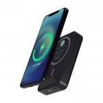 Powerbank inalámbrica magnética de plástico reciclado 10.000 mAh color negro