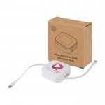 Cable retráctil 5 en 1 de carga rápida y sincronización de datos 100W color blanco
