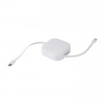 Cable retráctil 5 en 1 de carga rápida y sincronización de datos 100W color blanco segunda vista