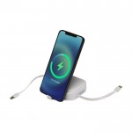 Cable retráctil 5 en 1 de carga rápida y sincronización de datos 100W color blanco tercera vista