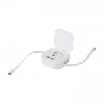 Cable retráctil 5 en 1 de carga rápida y sincronización de datos 100W color blanco quinta vista