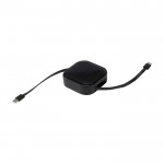 Cable retráctil 5 en 1 de carga rápida y sincronización de datos 100W color negro segunda vista