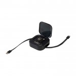 Cable retráctil 5 en 1 de carga rápida y sincronización de datos 100W color negro quinta vista