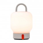 Lámpara portátil tipo farol que aporta iluminación suave Kooduu Loome color blanco tercera vista frontal